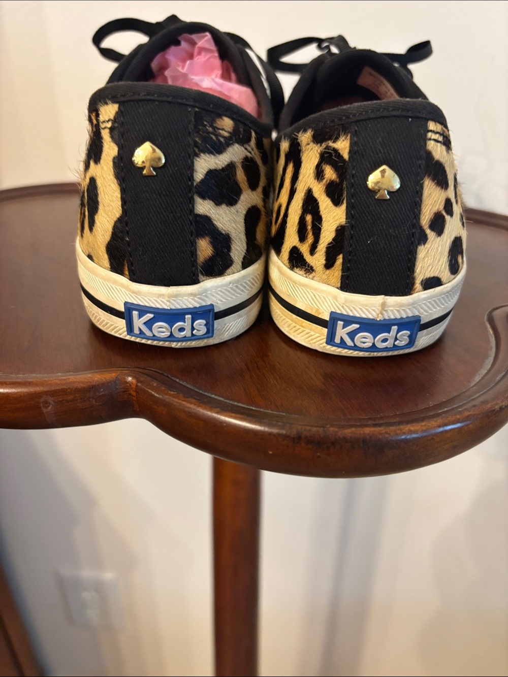 kate spade Leopard-Print Lace-Up Sneakers in Black & Tan - Picture 5 of 8